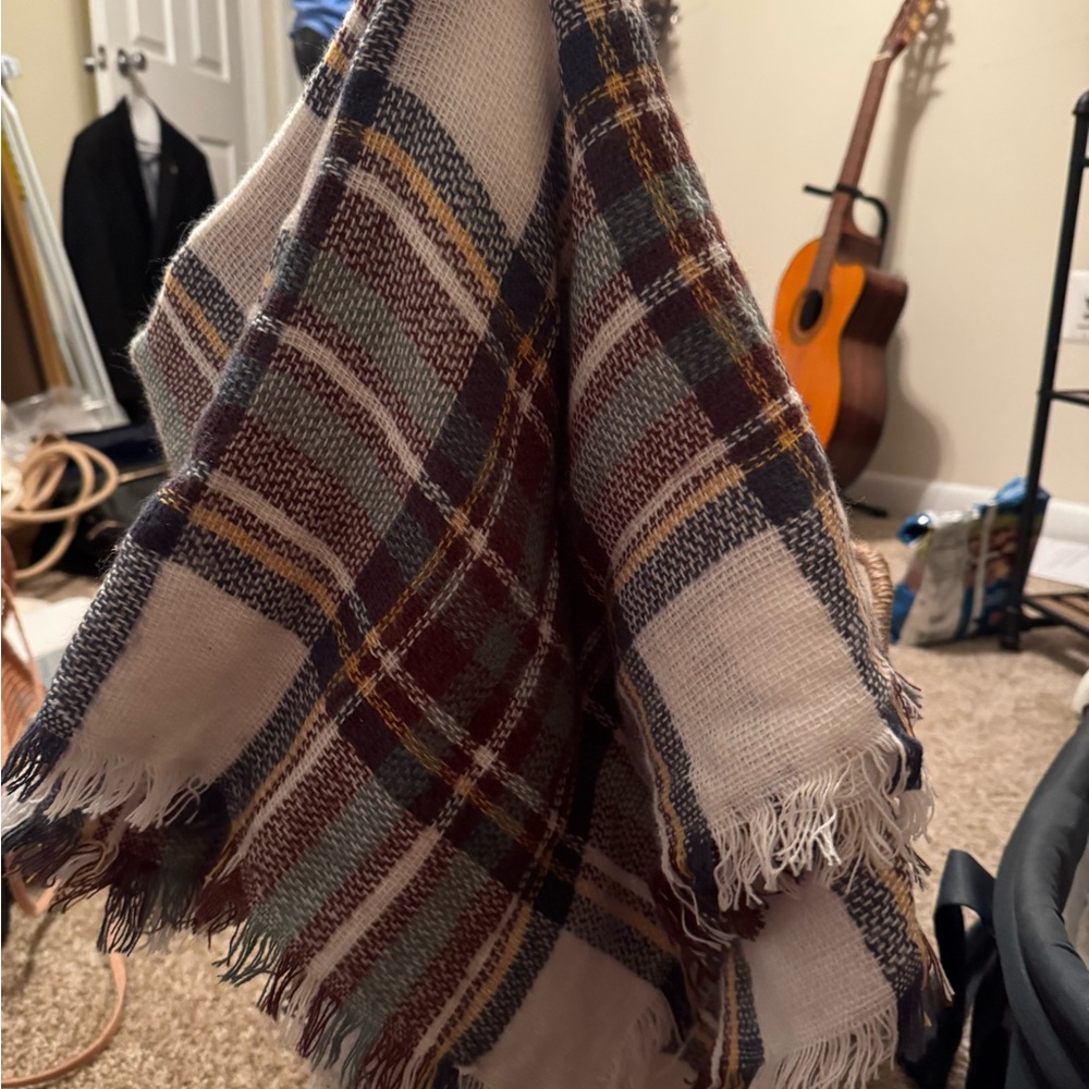 Plaid Fringe Scarves